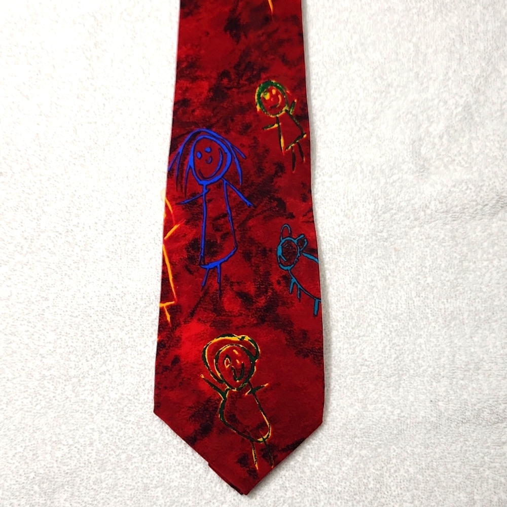 NEW.  MEN'S SAVE THE CHILDREN'S SUN & STICK PEOPLE TIE-MANHATTAN MENSWEAR
